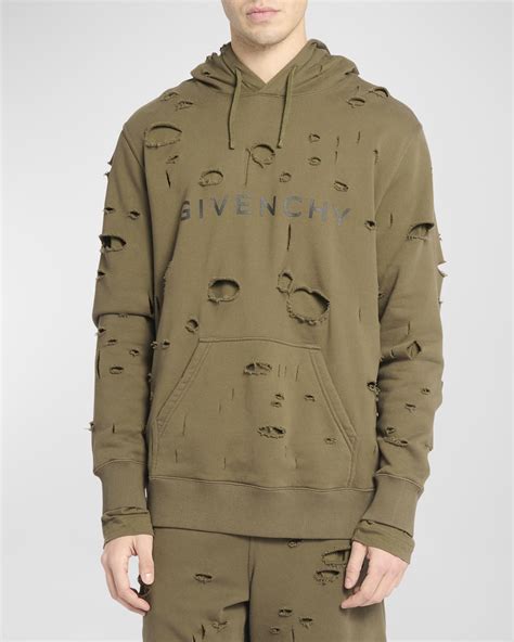 givenchy neoprene leather hoodie|Givenchy men's destroyed hoodie.